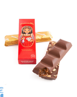 Mamushka Tableta Rellena de Dulce de Leche con Almendras 38 gr