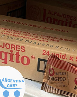 Alfajor Jorgito - Chocolate negro con Dulce de Leche - (55 gr) Caja 24 Unid