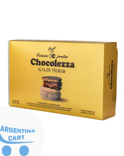 Alfajor Chocolezza Premium ORO - Caja x 6 unid - Negro /Blanco mix sabores.