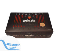 Alfajor Entre Dos Premium - Caja 12  Alfajores de hojaldre de chocolate rellenos con dulce de leche y cubiertos con Chocolate Blanco