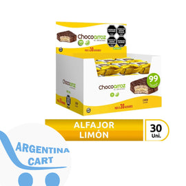 Alfajor CHOCO ARROZ LIMON - Baja Caloria  SIN TACC - x 30 unid  - 22 gr