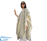 Poncho abierto Gardenias - Lana de Oveja y llama - Origen Norte de Argentina