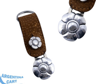 Llavero cuero de carpincho - Medalla Pensamiento