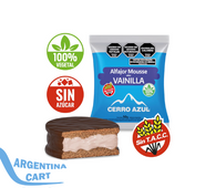 Alfajor CERRO AZUL chocolate con relleno sabor vainilla - SIN AZUCAR - SIN TACC