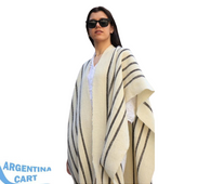 Poncho abierto Gardenias - Lana de Oveja y llama - Origen Norte de Argentina