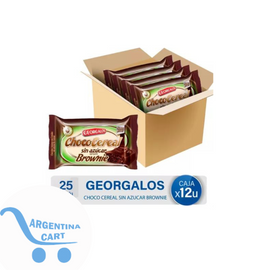 Caja Chocolate Con Cereal Brownie - Georgalos -  Sin Azucar Chococereal