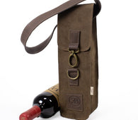 Bolso porta botella de cuero