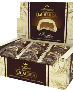 Bombon de Dulce de Leche Chocolate Blanco  - La Aldea - Caja  12 unid.