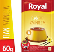 Royal Vanilla Ready to Make Flan, 8 servings per pouch, 60 g / 2.11 oz (box of 6 pouches)