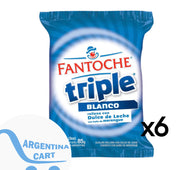 Fantoche Alfajor Triple Cobertura Merengue Blanco con Dulce de Leche Large, 85 g / 3 oz (pack of 6)