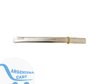 Bombilla Acero Inoxidable Chata c/Virola, Pulida