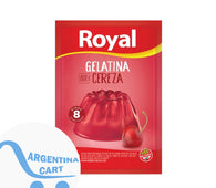 Royal Cherry Ready to Make Jelly Gelatina Cereza Jell-O, 8 servings per pouch 40 g / 1.41 oz (box of 8 pouches)