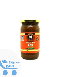 Doña Magdalena Dulce de Leche con Ron Endulzado con Stevia Artesanal, 400 g / 14.1 oz